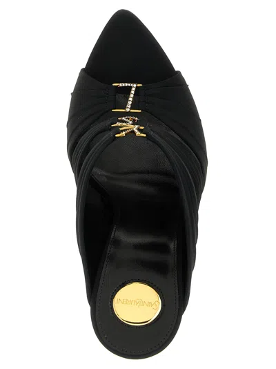 Saint Laurent Emilie Mules Open Toe Stiletto Heel In Black