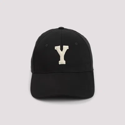 Saint Laurent Y Patch Baseball Cap In Black