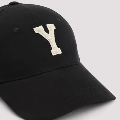 Saint Laurent Y Patch Baseball Cap In Black