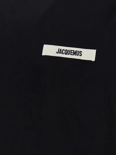 Jacquemus Relaxed Fit Long-sleeve Shirt With Minimalist Patch Detail In Black