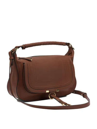 Chloé Marcie Shoulder Bags Brown In Brown