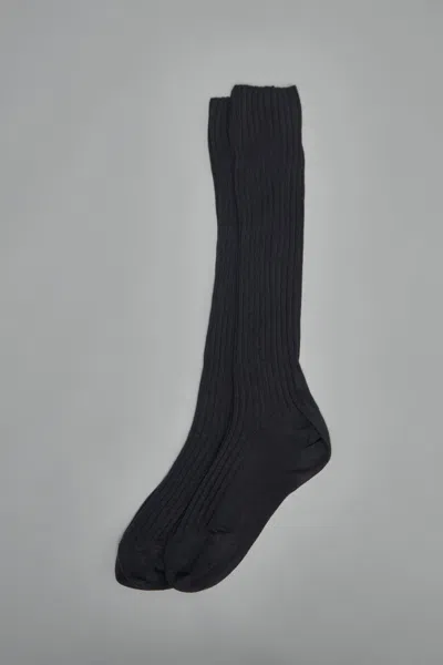 Sofie D'hoore Coloured Ribbed Long Socks Knit In Black