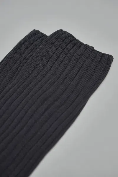 Sofie D'hoore Coloured Ribbed Long Socks Knit In Black