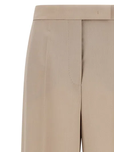Max Mara Mxmgirone Tailored Trousers Belt Loops Pockets In Neutral