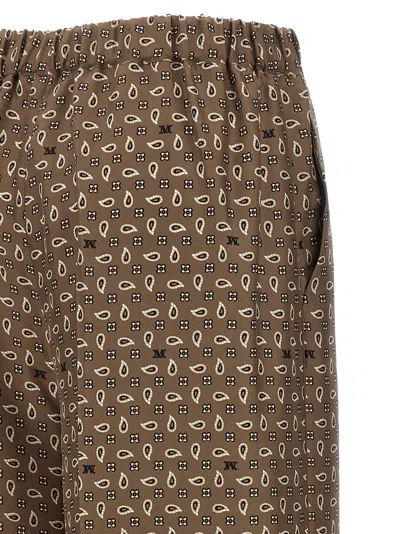 Max Mara Vischio Printed Silk Satin Wide-leg Pants In Brown