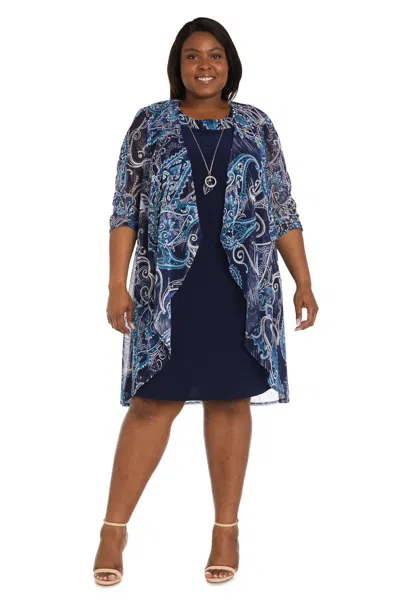 R & M Richards 9187w Short Plus Size Jacket Dress In Brown