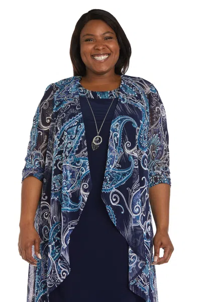 R & M Richards 9187w Short Plus Size Jacket Dress In Brown