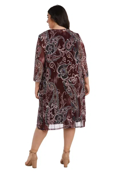 R & M Richards 9187w Short Plus Size Jacket Dress In Brown