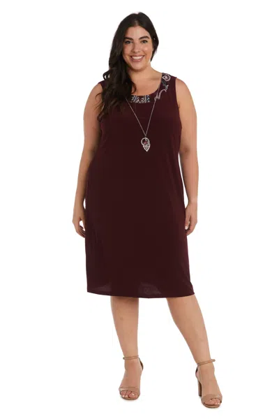 R & M Richards 9187w Short Plus Size Jacket Dress In Brown