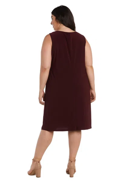 R & M Richards 9187w Short Plus Size Jacket Dress In Brown