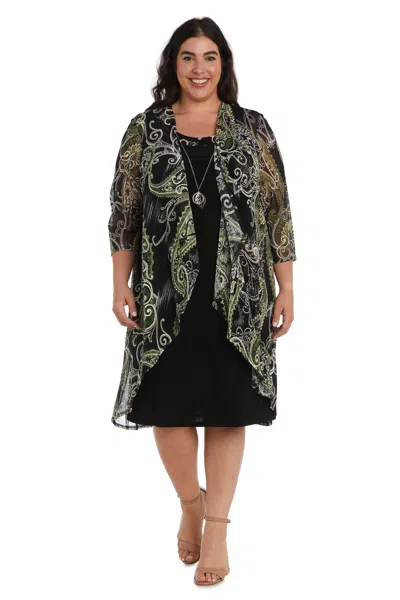 R & M Richards 9187w Short Plus Size Jacket Dress In Brown