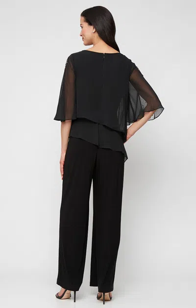 Sl Fashions 9477537 Long Plus Size Formal Jumpsuit In Black