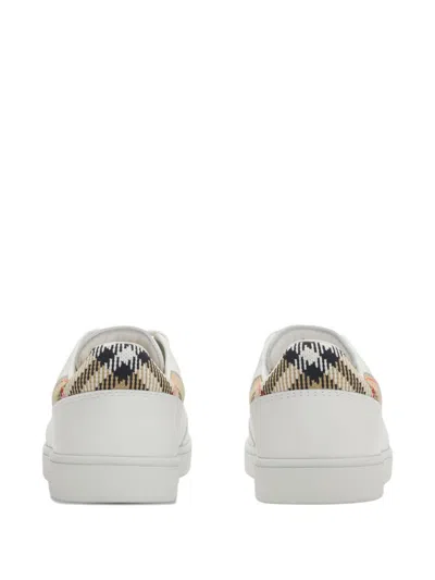 Burberry Low Top Sneakers Contrast Heel Detail Rubber Sole In Multi
