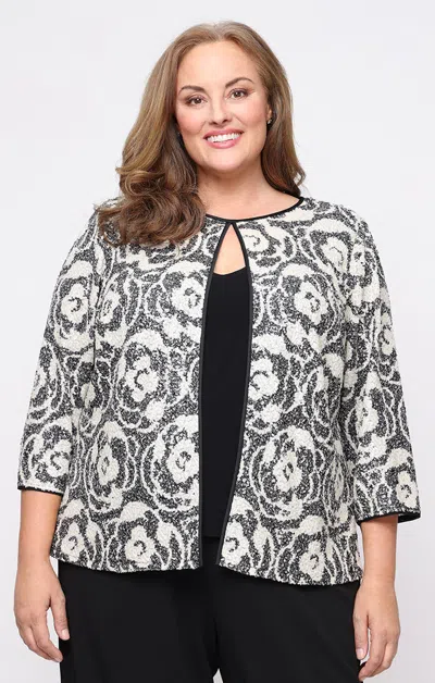 Alex Evenings 84961020 Plus Size Sequin Formal Top In White