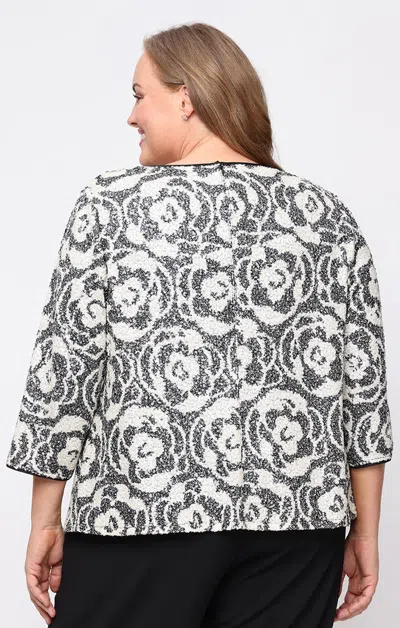 Alex Evenings 84961020 Plus Size Sequin Formal Top In White