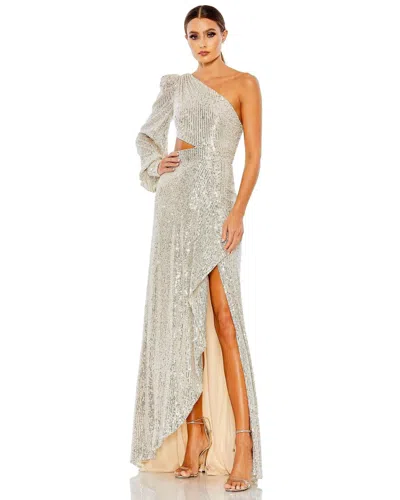 Mac Duggal 26730 Long Formal One Shoulder Prom Gown In Orange