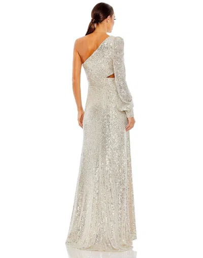 Mac Duggal 26730 Long Formal One Shoulder Prom Gown In Orange