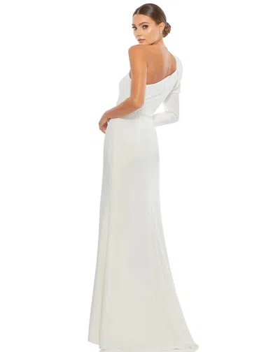 Mac Duggal 70149 Prom One Shoulder Puff Sleeve Gown In Purple