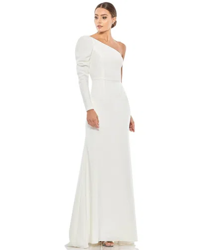 Mac Duggal 70149 Prom One Shoulder Puff Sleeve Gown In Purple