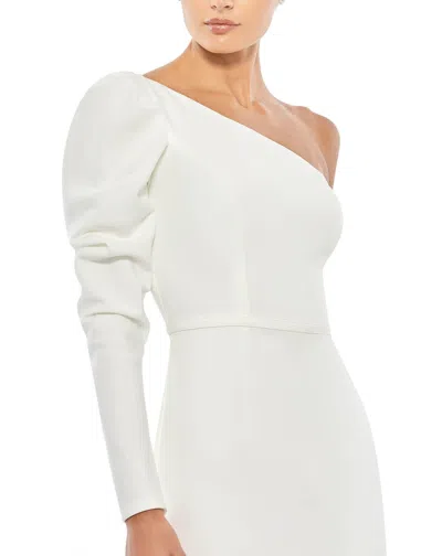 Mac Duggal 70149 Prom One Shoulder Puff Sleeve Gown In Purple