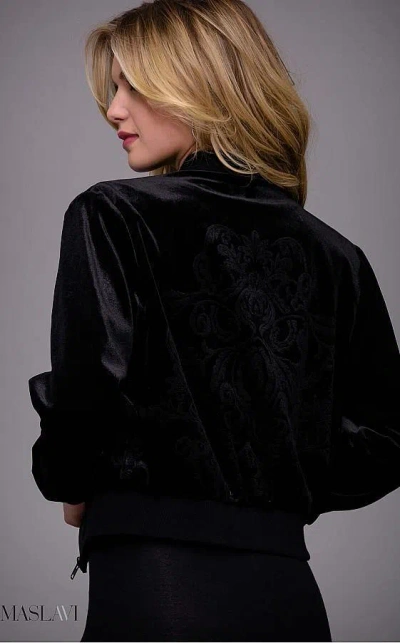 Jovani M51285 Bomber Jacket In Black