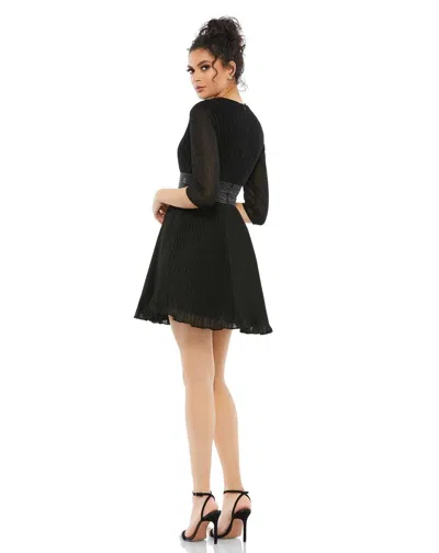 Mac Duggal 30749 Short Cocktail Pleated Mini Dress In Black