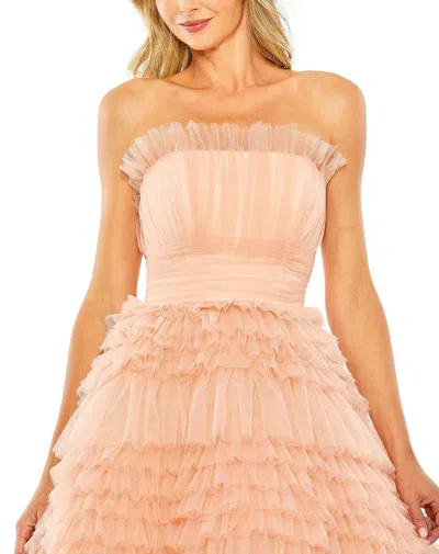 Mac Duggal 20573 High Low Strapless Prom Ball Gown In Green