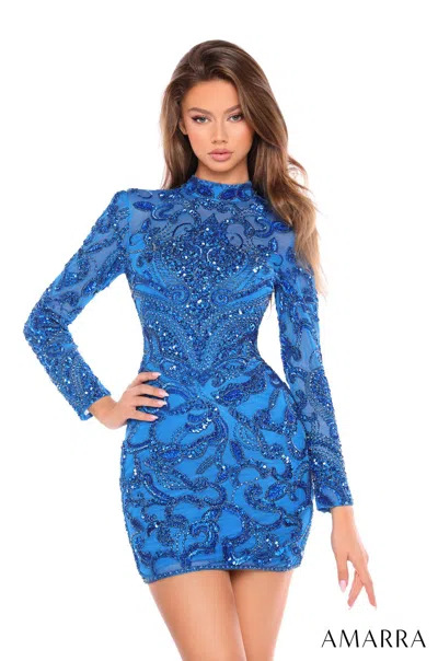 Amarra 88006 Short Homecoming Beaded Bodycon Cocktail Dress In Multi