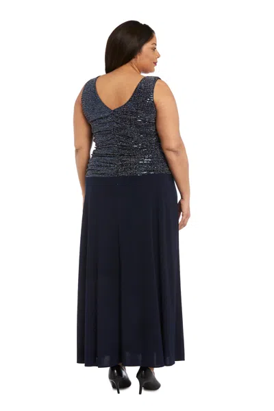 R & M Richards 9159w Long Plus Size Sequin Formal Dress In Multi