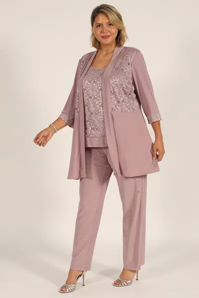 R & M Richards 7772 Mother Of The Bride Formal Pant Suit In Pink