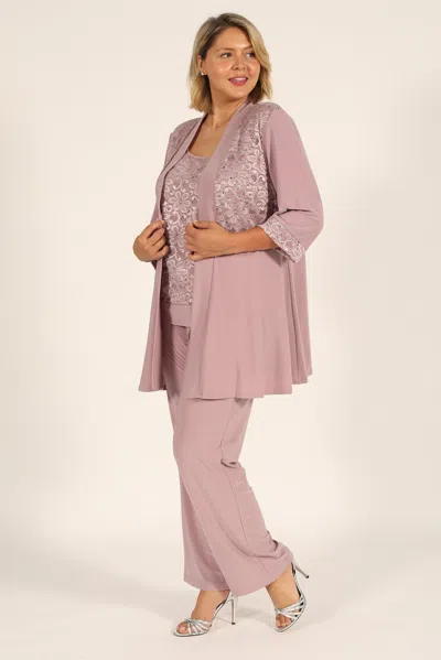 R & M Richards 7772 Mother Of The Bride Formal Pant Suit In Pink