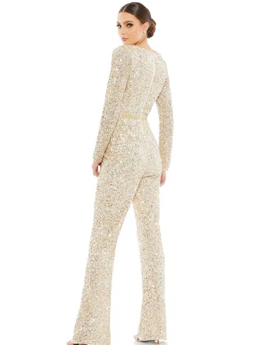 Mac Duggal 5411 Formal Long Sleeve Beaded Jumpsuit Sale In Neutral