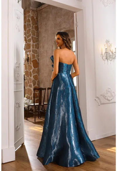 Terani Couture 251e4287 Long A Line Formal Evening In Blue
