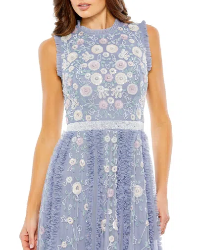 Mac Duggal 9137 Long Sleeveless Formal Ruffle Gown In Multi