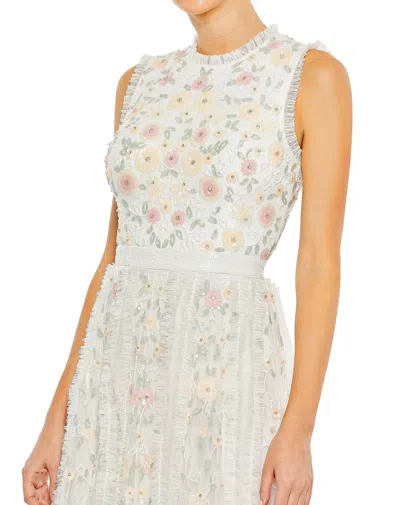 Mac Duggal 9137 Long Sleeveless Formal Ruffle Gown In Multi