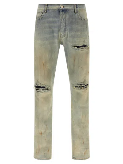 Amiri Suede Mx1 Jeans Distressed Style Trousers