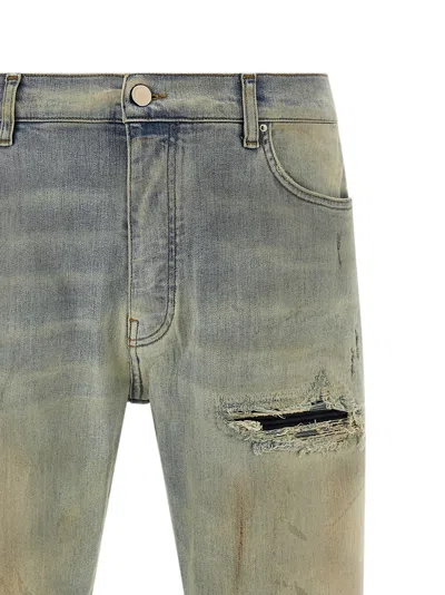 Amiri Suede Mx1 Jeans Distressed Style Trousers