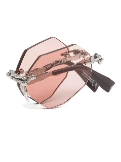 Kuboraum Geometric-frame Sunglasses In Silver