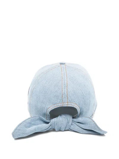 Zimmermann Logo-patch Denim Baseball Cap In Blue