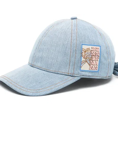 Zimmermann Logo-patch Denim Baseball Cap In Blue