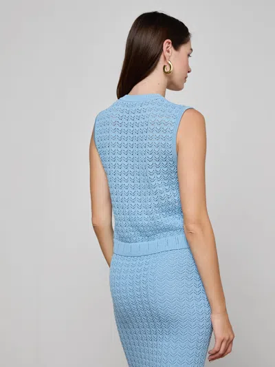 L'agence Max Pointelle Knit Top In Blue