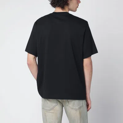 Amiri Men Black Crewneck T-shirt With Logo Lettering Print On The Front In Cotton Man In Black