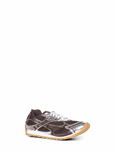 Bottega Veneta Men Fondant And Silver Technical Fabric And Mesh Orbit Sneakers In Multi