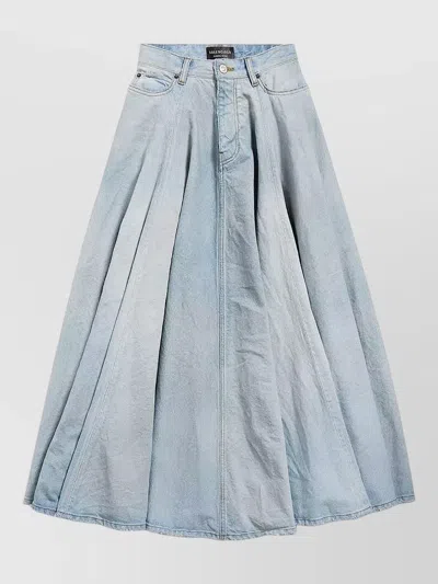 Balenciaga Maxi Skirt With Innovative Design And Five-pocket Style In Blue