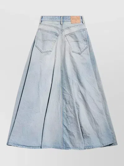 Balenciaga Maxi Skirt With Innovative Design And Five-pocket Style In Blue