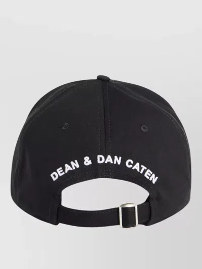 Dsquared2 Baseball Cap Curved Brim Eyelet Vents In Black