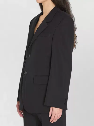 Balenciaga Tailored Wrap Wool Jacket Regular Fit In Black