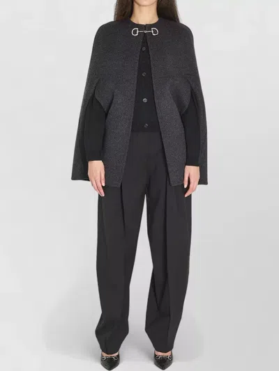 Gucci Reversible Wool Cape With Horsebit Detail