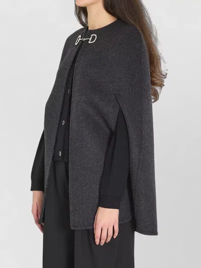 Gucci Reversible Wool Cape With Horsebit Detail