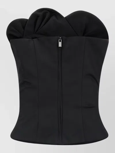 Magda Butrym Structured Strapless Corset Top Numbered One In Black